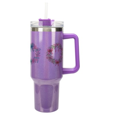 Elanze Designs Christmas Wreaths & Pretty Bows Winter Coquette 40 Oz. Stainless Steel Water Bottle Coffee Mug, Spill & Leak Resistant, Travel Tumbler