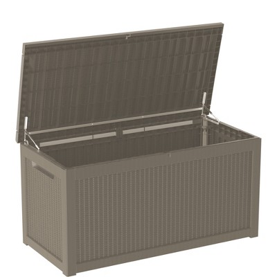 FURNIinspire Deck Boxes, Waterproof Outdoor Storage Box with Handle for Patio Furniture, Garden Tools, All Weather Use, Brown, 67.72"*32.2"*33.66"