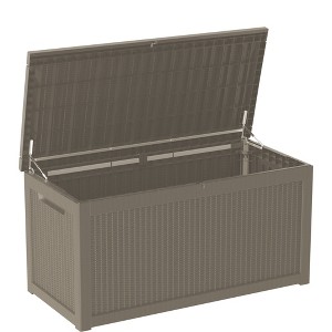 FURNIinspire Deck Boxes, Waterproof Outdoor Storage Box with Handle for Patio Furniture, Garden Tools, All Weather Use, Brown, 67.72"*32.2"*33.66" - 1 of 4