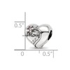 Black Bow Jewelry Sterling Silver with Crystals Vining Flower Mom Heart Bead Charm - 4 of 4
