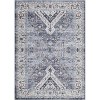 Blue Vintage Runner Rug – Washable, Foldable, Distressed Print Carpet for Entryway & Living Room - 2 of 4