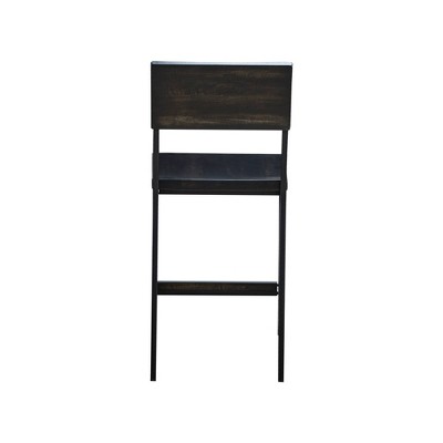 Tacoma 24.8" Black Wood and Metal Counter Stool
