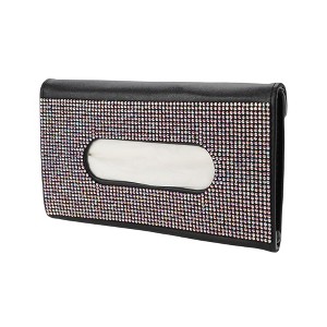 Unique Bargains Universal Car Tissue Holder Sun Visor Holder Tissues Box Cover Car Backseat Extra Large Tissue Organization Faux Leather Multicolour - 1 of 4