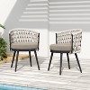 Christopher Knight Home Rouie Modern Outdoor Handwoven Rope Dining Chairs with Cushions (Set of 2) - 2 of 4