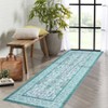 Boho Vintage Floral Rug Stain Resistant Low Pile Non Slip Soft Thin Carpet For Bedroom Room Kids Playroom Office Decor Indoor Carpet - 2 of 4