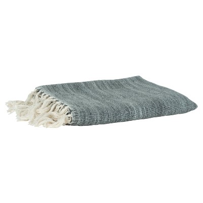 Dark Gray and White Reversible Polyester Throw Blanket