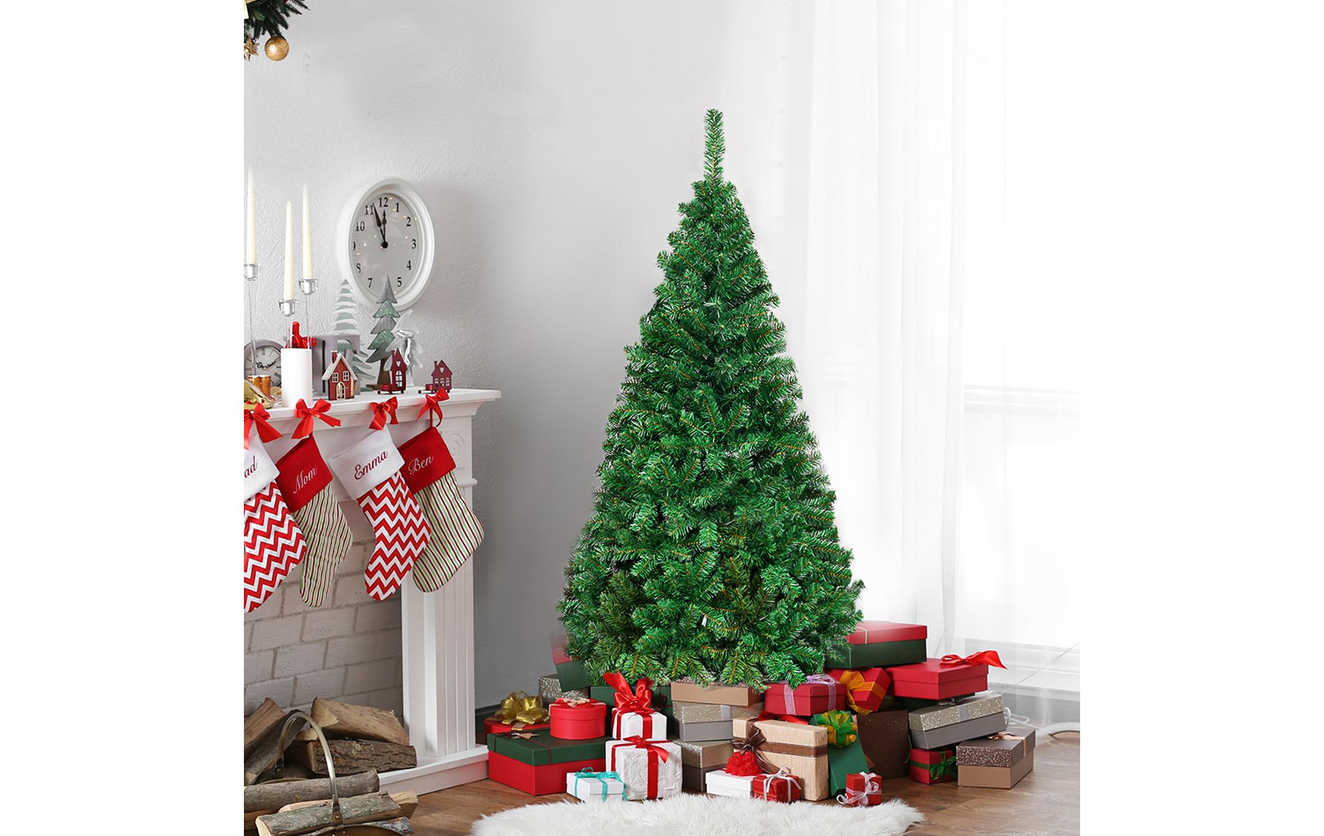 Costway 5Ft Artificial PVC Christmas Tree W/Stand Holiday Season Indoor Outdoor Green