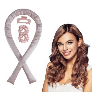 Anna-Kaci No-Heat Curling Ribbon Set with Satin Scrunchies and Hair Clip - 1 of 4