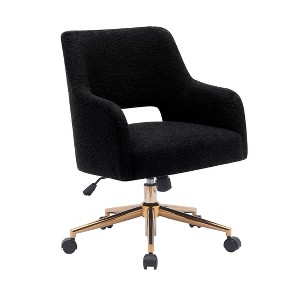 WestinTrends Genevieve Mid-Century Modern Swivel Office Chair With Wheels - 1 of 4