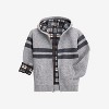 X RAY Boy's Hooded Flannel Lined Full Zip Sweater With Stripes - 3 of 3