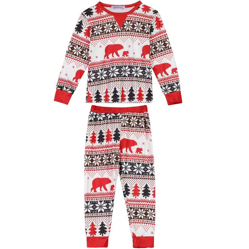 cheibear Christmas Party Long Sleeve Family Matching 2-Pieces Pajama Set, 2 of 5