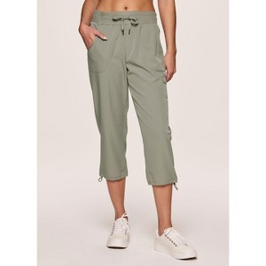 RBX Active Women's Cargo Style Capri Pants, Quick Drying Adjustable Leg Cropped Jogger Pant for Casual Wear, Hiking, Workouts - 1 of 4