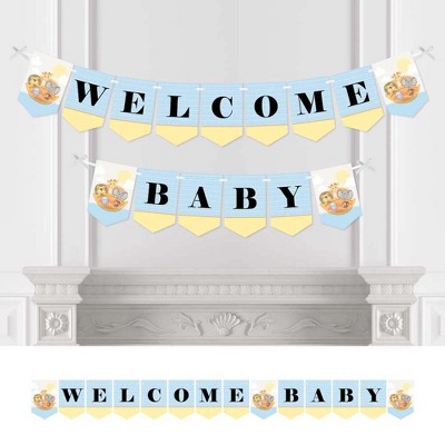 Big Dot of Happiness Noah's Ark - Baby Shower Bunting Banner - Animal Party Decorations - Welcome Baby