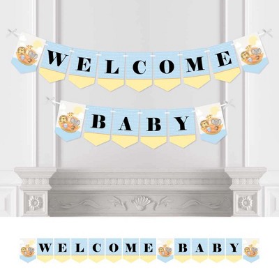 Big Dot of Happiness Noah's Ark - Baby Shower Bunting Banner - Animal Party Decorations - Welcome Baby