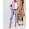 BLUEMING Womens Button Down Shirts Dressy Casual Work Shacket Collared Neck Long Sleeve Oversized Blouses - 3 of 4