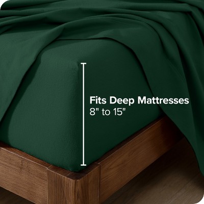 Forest Green Cotton Flannel Twin Sheet Set with Deep Pockets