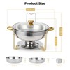 Chafing Dishes, 5QT Buffet Servers, Round Catering Food Warmers Stainless Steel Chafing Dish Buffet Set with Glass Lid & Lid Holder, 4 Packs, Gold - 3 of 4