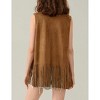 Women's 70s Hippie Fringe Vest Cardigan Rivets Sleeveless Jacket - 3 of 4