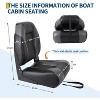 2 Pack High Back Folding Boat Seats, Comfortable Fishing Boat Chairs with Thick Cushion Padding and Hinged Design, Durable Marine Seating - 2 of 4