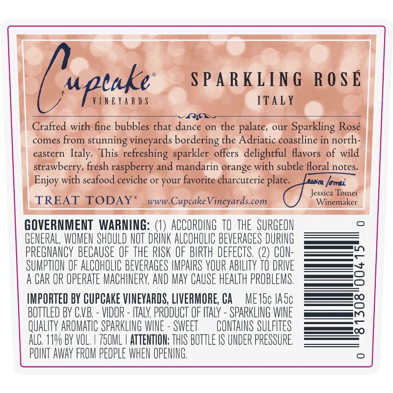 Cupcake Sparkling Ros&#233; Wine - 750ml Bottle, 4 of 6