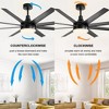 Airsurfer 65" Modern Indoor Ceiling Fan with Dimmable LED Light, Reversible Motor, Remote Control, Large Blade Span for Spacious Rooms - 4 of 4