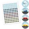 Big Dot of Happiness Cars, Trains, and Airplanes - Transportation Birthday Round Candy Sticker Favors - Labels Fits Chocolate Candy (1 sheet of 108) - 2 of 4
