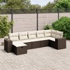 vidaXL Garden Sofa Set Brown Poly Rattan, Steel Large Modular - 2 of 4