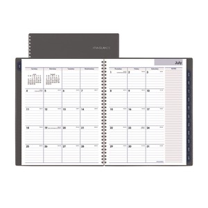 DayMinder Academic Weekly/Monthly Desktop Planner, 11 x 8.5, Charcoal Cover, 12-Month (July to June): 2025 to 2026 - 1 of 4