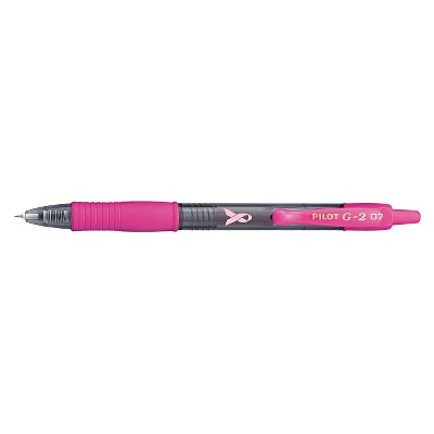 Pilot G-2 Pink Ribbon Gel Ink Pen, Fine - Black Ink (12 Per Pack)