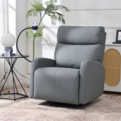 Kumasinova Rocking Recliner Chair,270/360°Swivel Nursery Chair with USB Ports,Phone Stand,Extandable Footrest&Side Pockets,330lbs Max