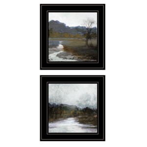 Gulches "Winter Landscape"2-Piece Vignette by Stellar Design Studio - Black Framed Print,Ready-to-Hang Wood Art for Living Rooms,Winter-Themed Spaces - 1 of 4
