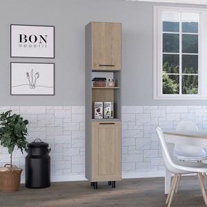 CAVINAS 2-Shelf Rectangle Storage Cabinet,Kitchen Cabinet with 5 Shelves,2 Doors,2 Chrome Metal Handles,Pantry Cabinet for Kitchen,Living Room - 1 of 4