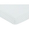 Sweet Jojo Designs Girl Baby Fitted Crib Sheet Watercolor Floral Blue and White - 3 of 4