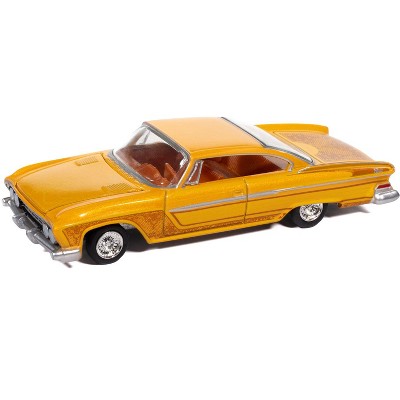 1961 Dodge Dart Phoenix Lowrider Mango Smoothie Metallic with Graphics and Orange Interior 1/64 Diecast Model Cars by Auto World