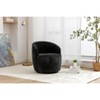 Racxily Multi-Tone Chenille Swivel Chair – 360° Heritage Spin + Ergonomic Curve, Snuggle-Grace for Living/Bedroom | Wooden Frame + Black Base, 250lbs - 3 of 4