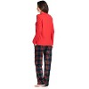 Ashford & Brooks Women's Long Sleeve Cotton Top Fleece Pants Pajama Set - 3 of 4