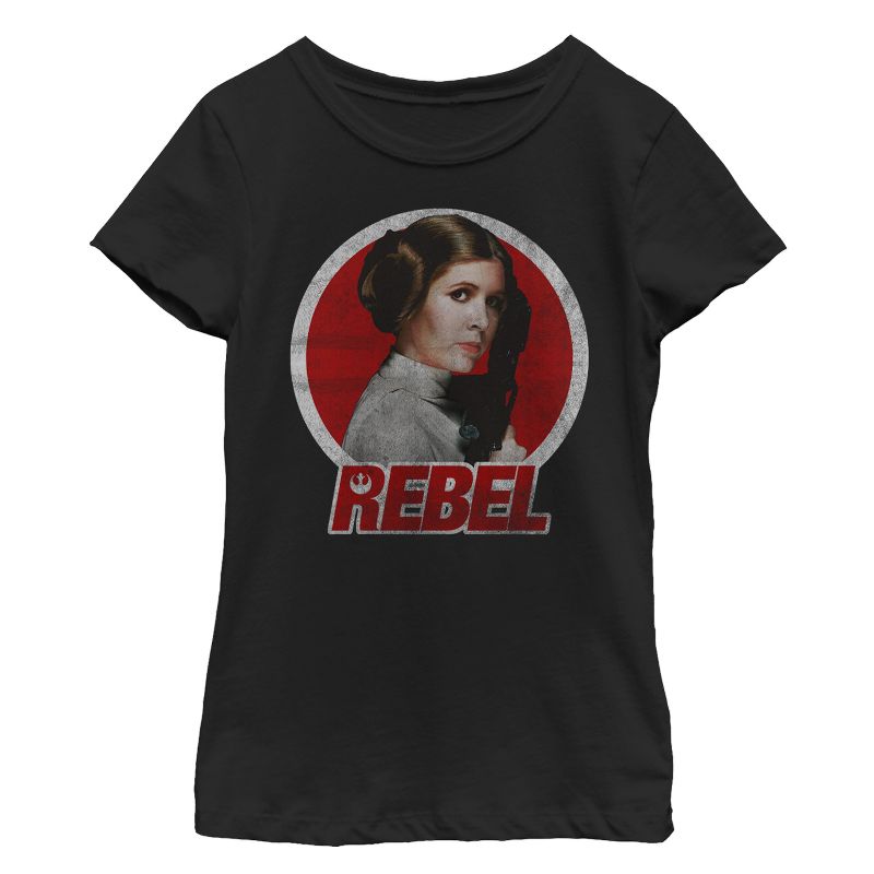 Girl's Star Wars Princess Leia Retro Rebel T-Shirt, 1 of 4