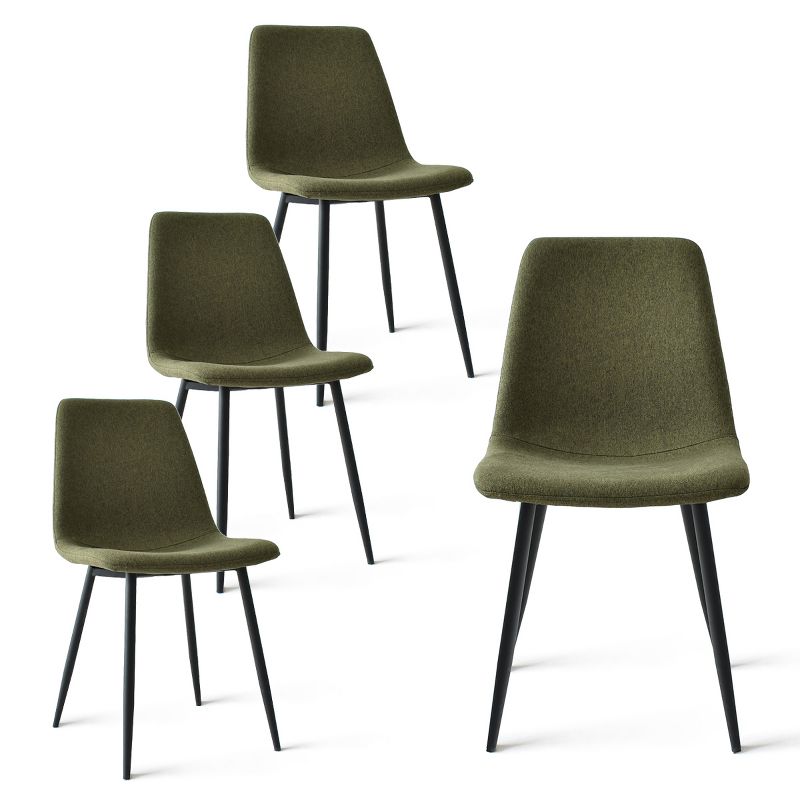 Bingo Dining Chairs Set of 4,Upholstered Dining Chair with Stainless Steel Metal Legs-Maison Boucle, 3 of 11