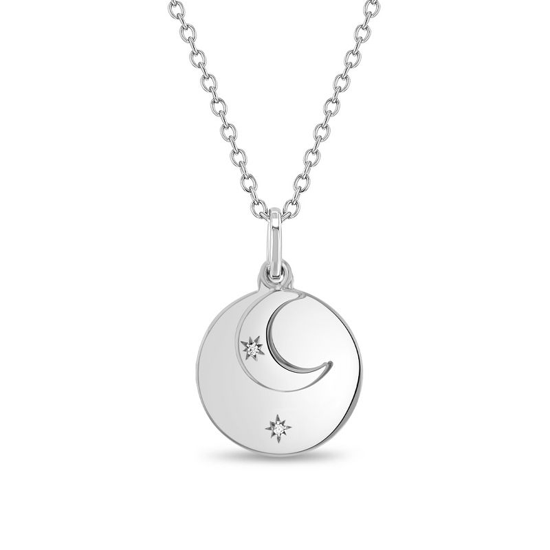 Girls' Celestial Crescent Moon Engravable Sterling Silver Necklace - In Season Jewelry, 1 of 7