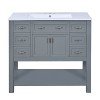 Grungis Bathroom Vanity with Top Single Sink,Modern Bathroom Storage Cabinet with 2 Soft Closing Doors and 6 Drawers - 4 of 4