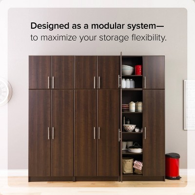 Elite 32" Espresso Wardrobe Cabinet with Hanging Rod and Shelves