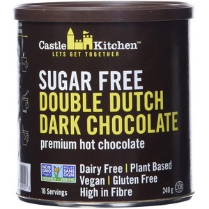 Castle Kitchen Sugar Free Double Dutch Premium Dark Hot Chocolate Mix with Monkfruit (8 oz) - Vegan, Dairy Free, Plant Based - Keto & Diabetic - 1 of 4