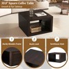 LIVAREEmlen Square Coffee Table for Living Room in Dark Brown Farmhouse Coffee Table with Storage,2-Tier Center Table with Half Open Storage - 3 of 4