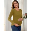 INSPIRE CHIC Women's Maternity Ruched Side Stretchy Tops Homeware Long-Sleeve Shirts Casual Blouses - 2 of 4