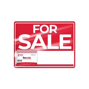 Natural Home 2pk for Sale Signs: Plastic Traditional Letter Boards, Bright Red & White, Horizontal Wall Sign Panels - 1 of 1