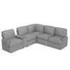 NicBex Sectional Sofa with Storage Box & USB Ports & Cup Holder L Shaped Modular Sofa for Living Room - 2 of 4