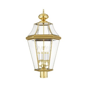 Livex Lighting Georgetown 4 - Light Post Light in  Polished Brass - 1 of 2