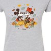 Women's - Disney - Mickey Minnie Leaf Pile Fitted Graphic T-Shirt - 2 of 3
