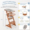 Convertible Wooden High Chair for Babies and Toddlers - Baby Feeding &Toddler Dining Chair with Removable Tray, Cushion and Harness - 3 of 4