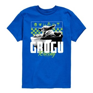 Boys' - The Mandalorian - Grogu Racing Jersey Short Sleeve Graphic T-Shirt - 1 of 4